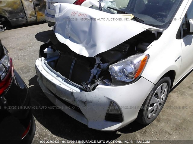 JTDKDTB37E1558225 - 2014 TOYOTA PRIUS C WHITE photo 6