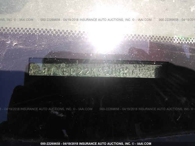 4T1BG22K91U836555 - 2001 TOYOTA CAMRY CE/LE/XLE WHITE photo 9