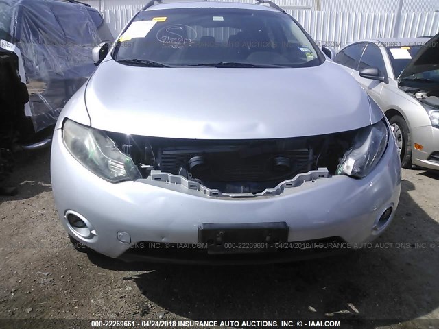 JN8AZ18U49W018068 - 2009 NISSAN MURANO S/SL SILVER photo 6