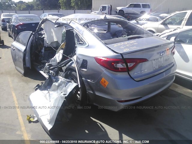 5NPE24AF6FH232690 - 2015 HYUNDAI SONATA SE SILVER photo 3