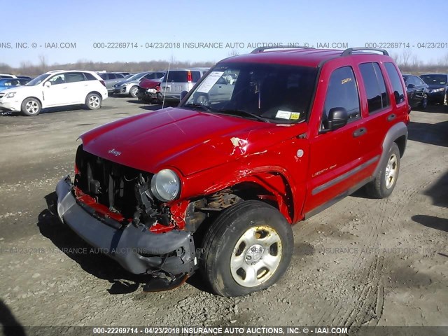 1J4GL48K34W254236 - 2004 JEEP LIBERTY SPORT RED photo 2