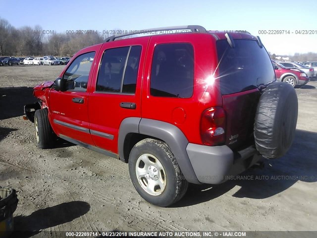 1J4GL48K34W254236 - 2004 JEEP LIBERTY SPORT 红色 照片 3