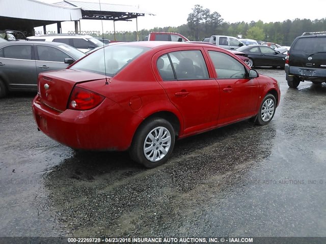 1G1AT58H297110998 - 2009 CHEVROLET COBALT LT RED photo 4