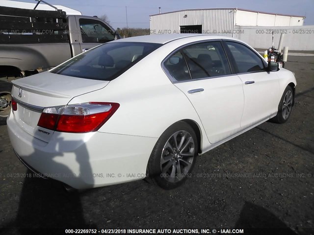 1HGCR2F57EA165063 - 2014 HONDA ACCORD SPORT WHITE photo 4