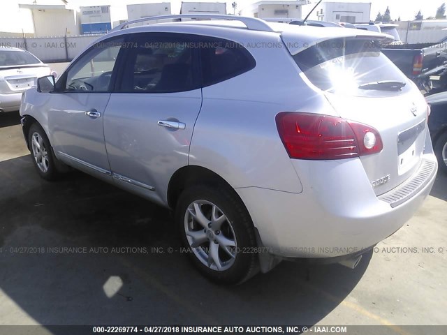 JN8AS5MT1BW560954 - 2011 NISSAN ROGUE S/SV/KROM SILVER photo 3