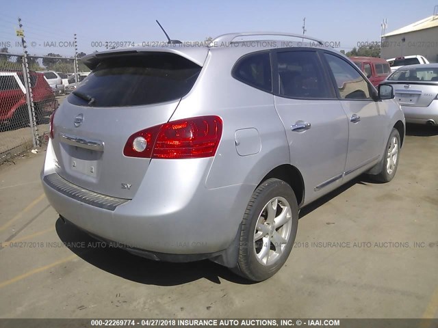 JN8AS5MT1BW560954 - 2011 NISSAN ROGUE S/SV/KROM SILVER photo 4