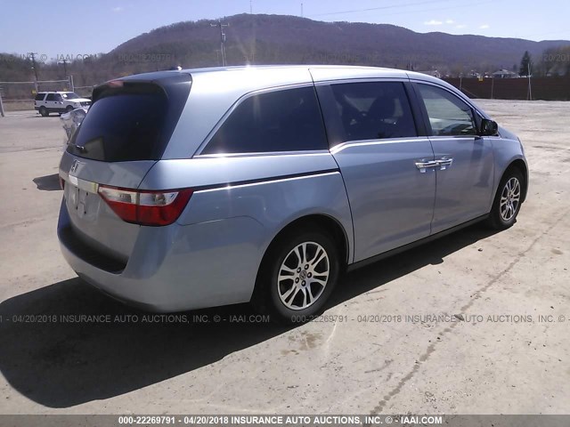 5FNRL5H67CB016531 - 2012 HONDA ODYSSEY EXL ღია ლურჯი ფოტო 4