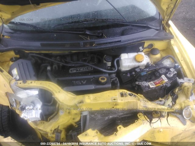 KL1TD56648B120174 - 2008 CHEVROLET AVEO LS YELLOW photo 10
