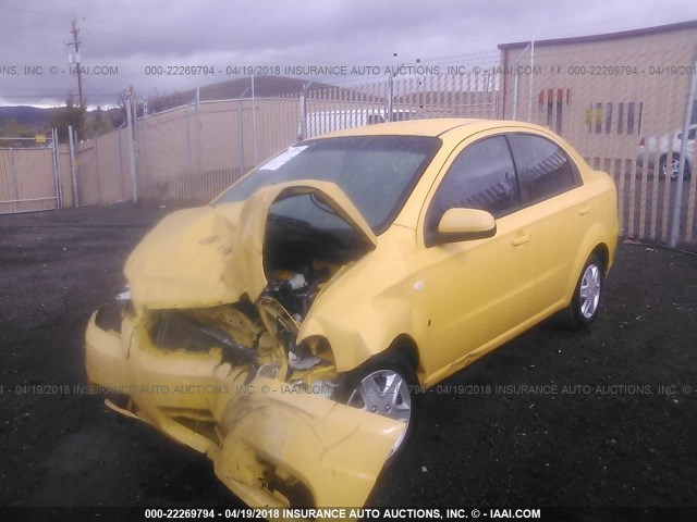 KL1TD56648B120174 - 2008 CHEVROLET AVEO LS YELLOW photo 2
