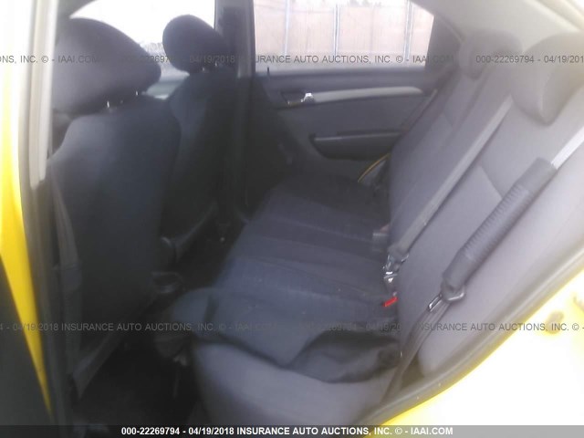 KL1TD56648B120174 - 2008 CHEVROLET AVEO LS YELLOW photo 8