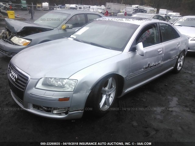 WAULV94E48N010924 - 2008 AUDI A8 4.2 QUATTRO SILVER photo 2