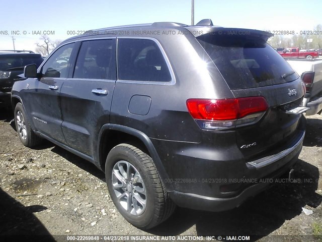 1C4RJFBG7EC447576 - 2014 JEEP GRAND CHEROKEE LIMITED GRAY photo 3