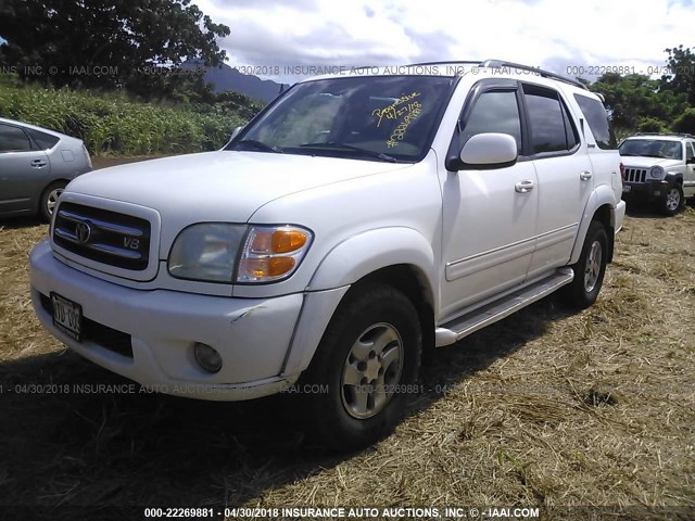 5TDBT48A82S095685 - 2002 TOYOTA SEQUOIA LIMITED WHITE photo 2