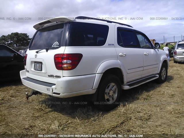 5TDBT48A82S095685 - 2002 TOYOTA SEQUOIA LIMITED WHITE photo 4