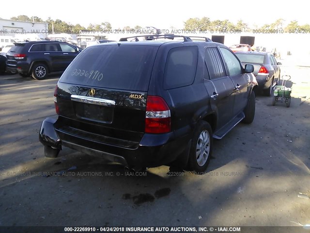 2HNYD18623H524492 - 2003 ACURA MDX TOURING BLACK photo 4