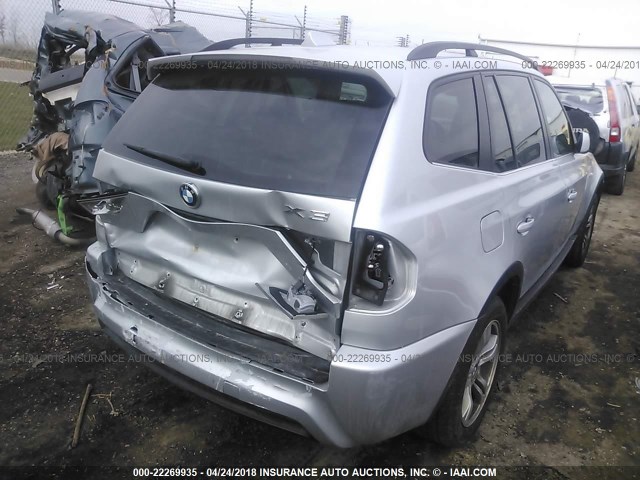 WBXPA934X6WG80256 - 2006 BMW X3 3.0I SILVER photo 4