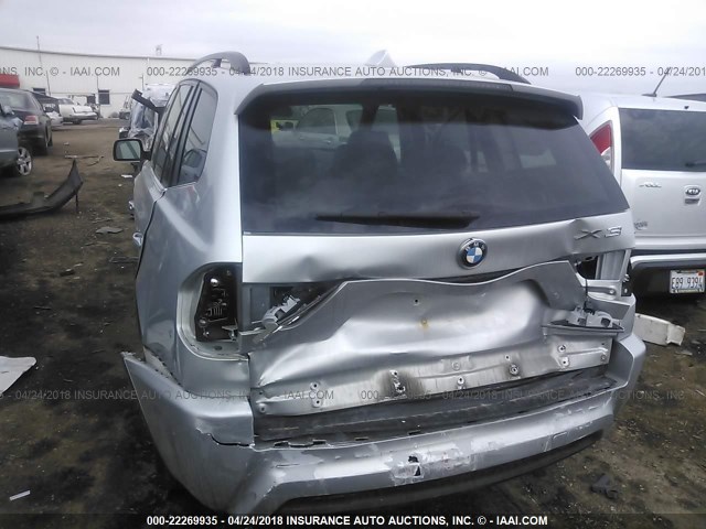 WBXPA934X6WG80256 - 2006 BMW X3 3.0I SILVER photo 6