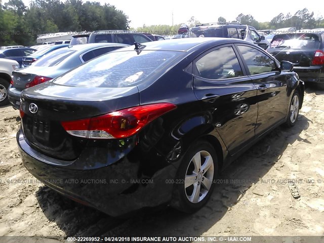 KMHDH4AE6DU554388 - 2013 HYUNDAI ELANTRA GLS/LIMITED BLACK photo 4