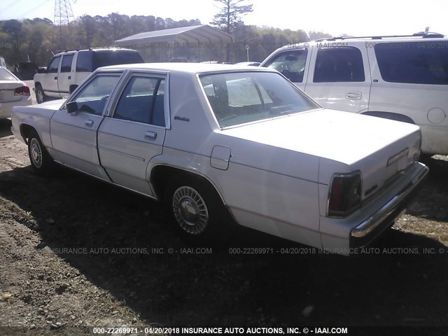 2FABP72F9JX169005 - 1988 FORD CROWN VICTORIA S WHITE photo 3