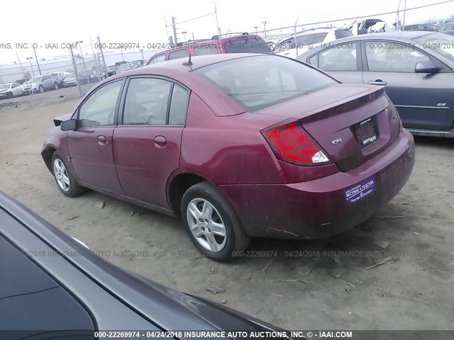 1G8AJ55F37Z185575 - 2007 SATURN ION LEVEL 2 RED photo 3