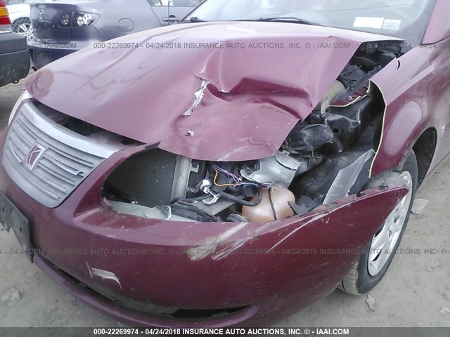 1G8AJ55F37Z185575 - 2007 SATURN ION LEVEL 2 RED photo 6