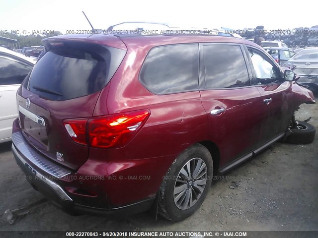 5N1DR2MN1HC639437 - 2017 NISSAN PATHFINDER S/SV/SL/PLATINUM 红色 照片 4
