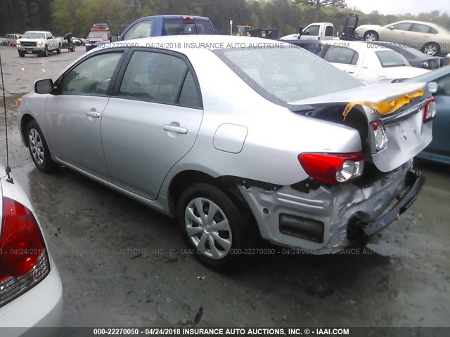 2T1BU4EE4BC606550 - 2011 TOYOTA COROLLA S/LE SILVER photo 3