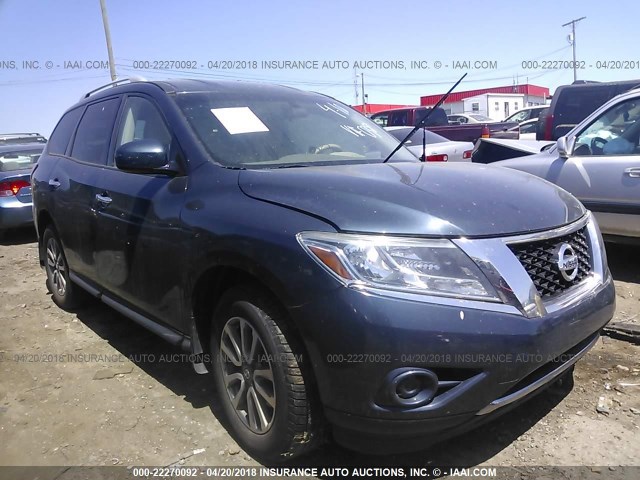 5N1AR2MN8DC620381 - 2013 NISSAN PATHFINDER S/SV/SL/PLATINUM 蓝色 照片 1