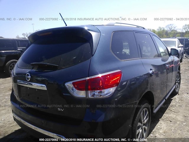 5N1AR2MN8DC620381 - 2013 NISSAN PATHFINDER S/SV/SL/PLATINUM 蓝色 照片 4