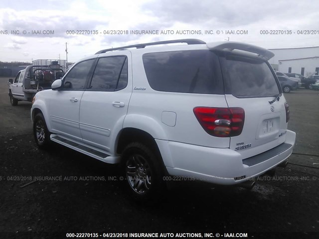 5TDBT48A84S217478 - 2004 TOYOTA SEQUOIA LIMITED WHITE photo 3