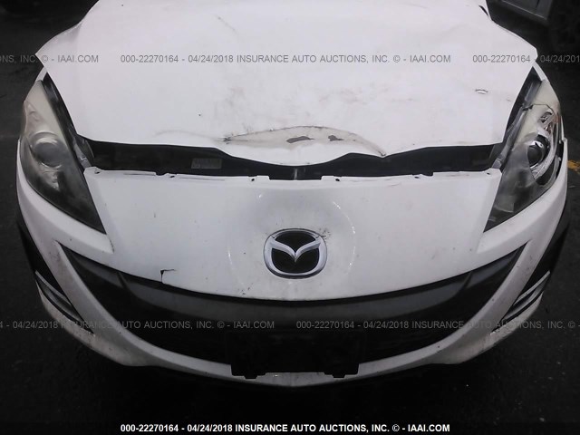 JM1BL1H55A1334378 - 2010 MAZDA 3 S WHITE photo 6