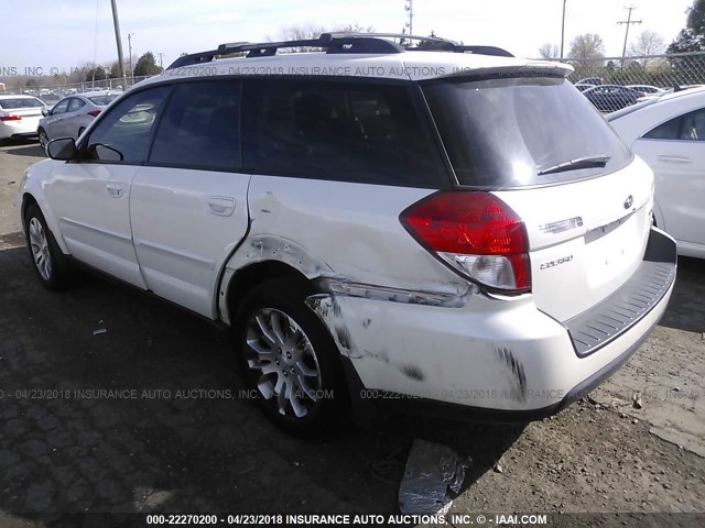 4S4BP66C497320916 - 2009 SUBARU OUTBACK 2.5I LIMITED WHITE photo 3