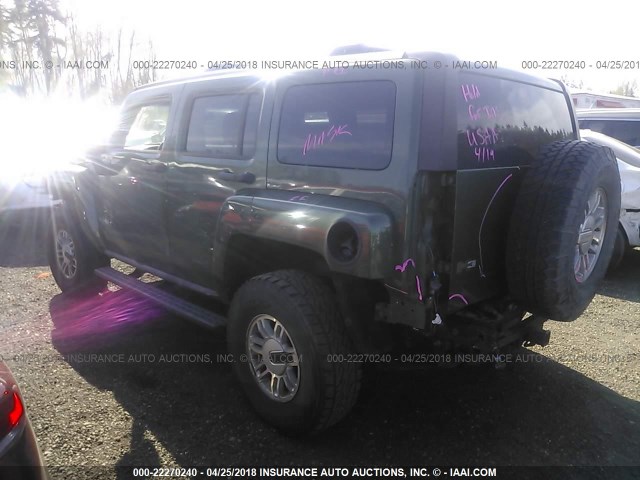 5GTDN136568145322 - 2006 HUMMER H3 GREEN photo 3