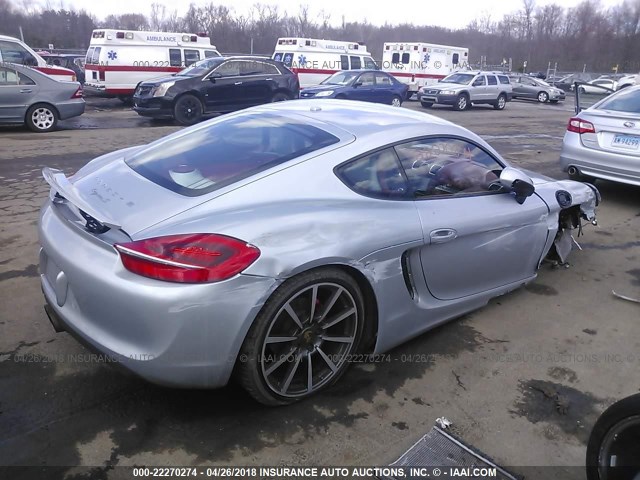 WP0AB2A85EK191828 - 2014 PORSCHE CAYMAN S SILVER photo 4