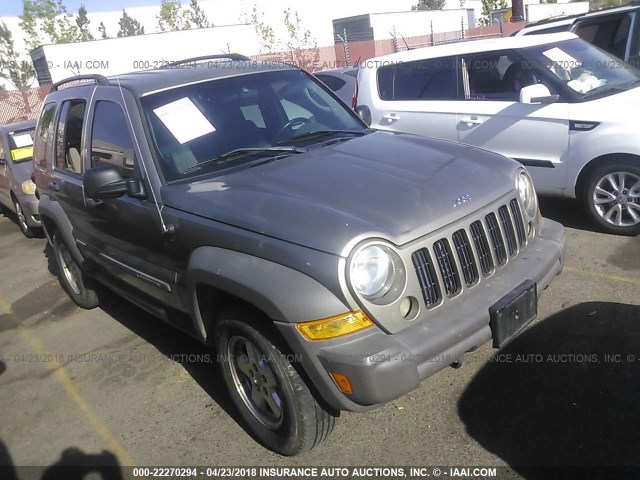 1J4GL48596W232660 - 2006 JEEP LIBERTY SPORT GRAY photo 1