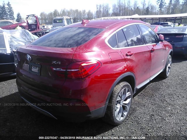 5UXXW3C52J0T81856 - 2018 BMW X4 XDRIVE28I RED photo 4
