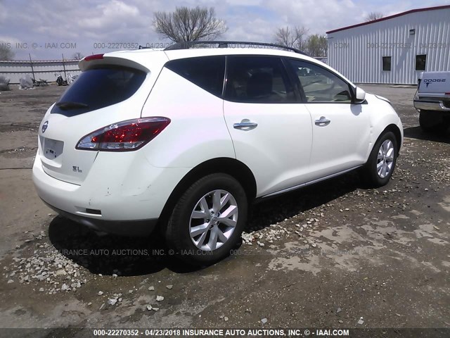 JN8AZ1MU3EW411463 - 2014 NISSAN Murano S/SL/SV/LE WHITE photo 4