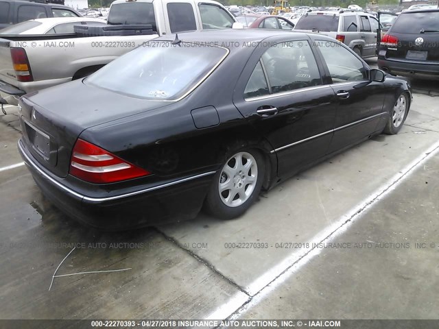 WDBNG70J2YA050826 - 2000 MERCEDES-BENZ S 430 BLACK photo 4