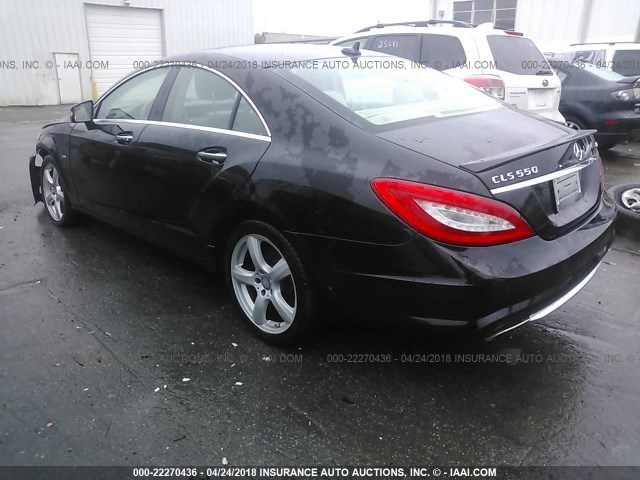 WDDLJ9BB7CA031621 - 2012 MERCEDES-BENZ CLS 550 4MATIC BLACK photo 3