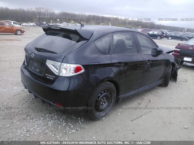 JF1GH76669G825952 - 2009 SUBARU IMPREZA WRX BLACK photo 4