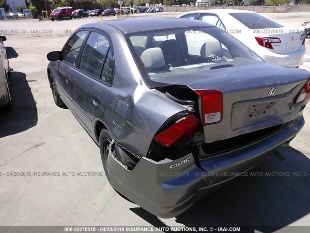 2HGES16315H624188 - 2005 HONDA CIVIC DX VP GRAY photo 3