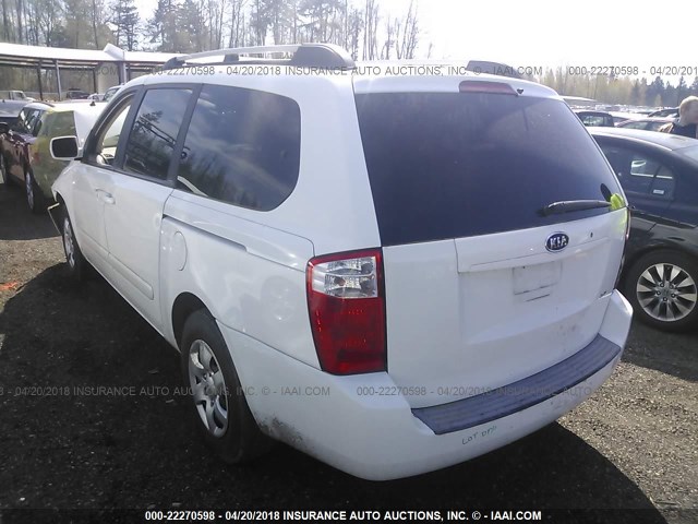 KNDMB233186226182 - 2008 KIA SEDONA EX/LX WHITE photo 3