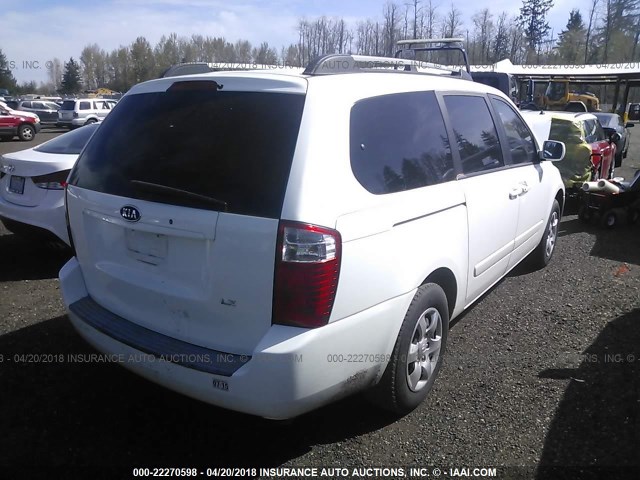 KNDMB233186226182 - 2008 KIA SEDONA EX/LX WHITE photo 4