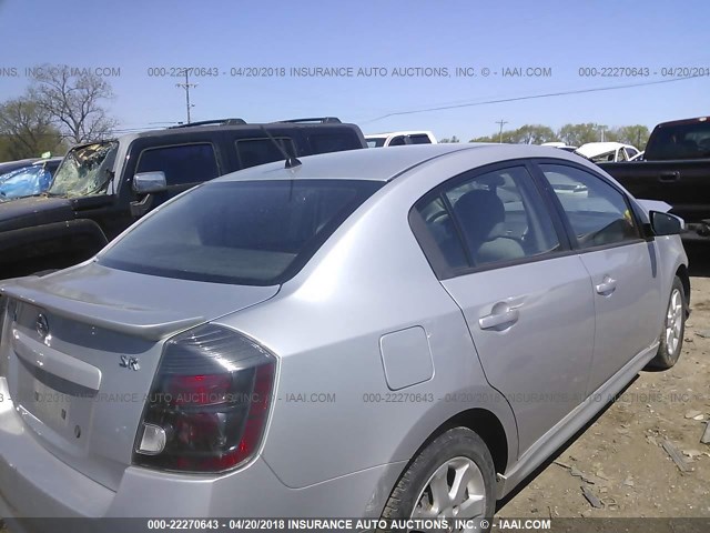 3N1AB6AP4BL682970 - 2011 NISSAN SENTRA 2.0/2.0S/SR/2.0SL SILVER photo 4