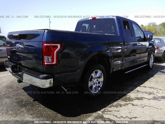 1FTEX1CP6GFB92774 - 2016 FORD F150 SUPER CAB BLUE photo 4