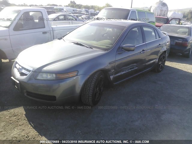 19UUA66275A057776 - 2005 ACURA TL GRAY photo 2