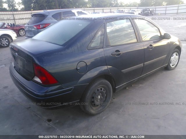 1FAFP33P12W314116 - 2002 FORD FOCUS LX BLUE photo 4