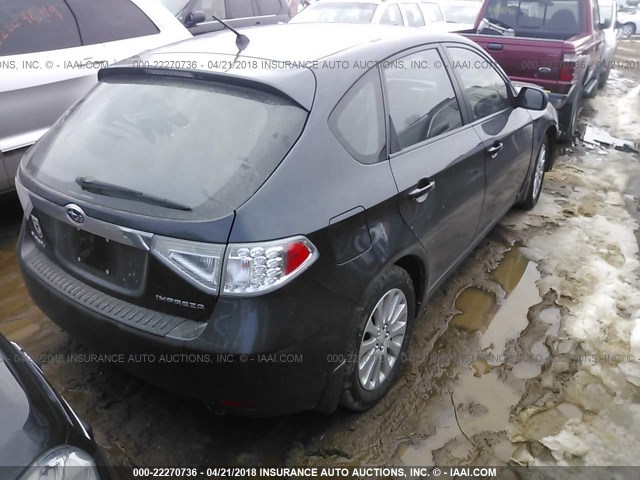 JF1GH61688G819795 - 2008 SUBARU IMPREZA 2.5I GRAY photo 4