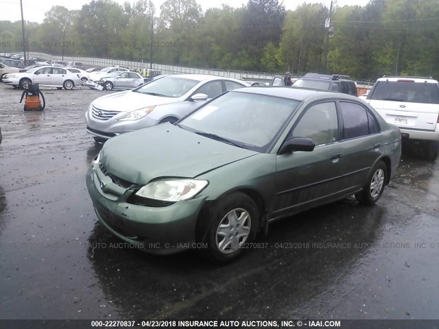 2HGES16324H577672 - 2004 HONDA CIVIC DX VP GREEN photo 2