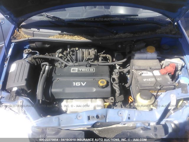 KL1TD66638B270802 - 2008 CHEVROLET AVEO LS BLUE photo 10